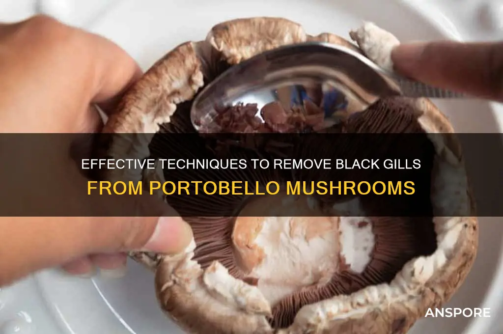 how to remove black gills from portobello mushrooms