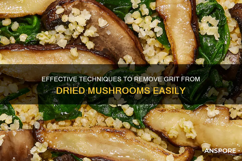 how to remove grit from dried mushrooms