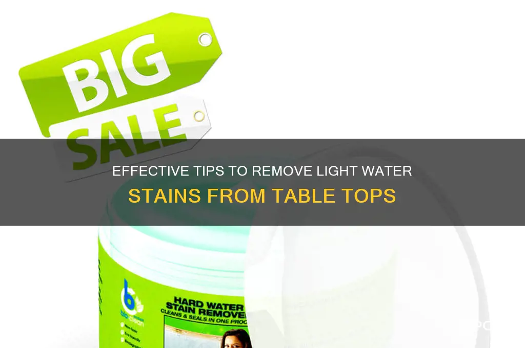 how to remove light whure spors on table top