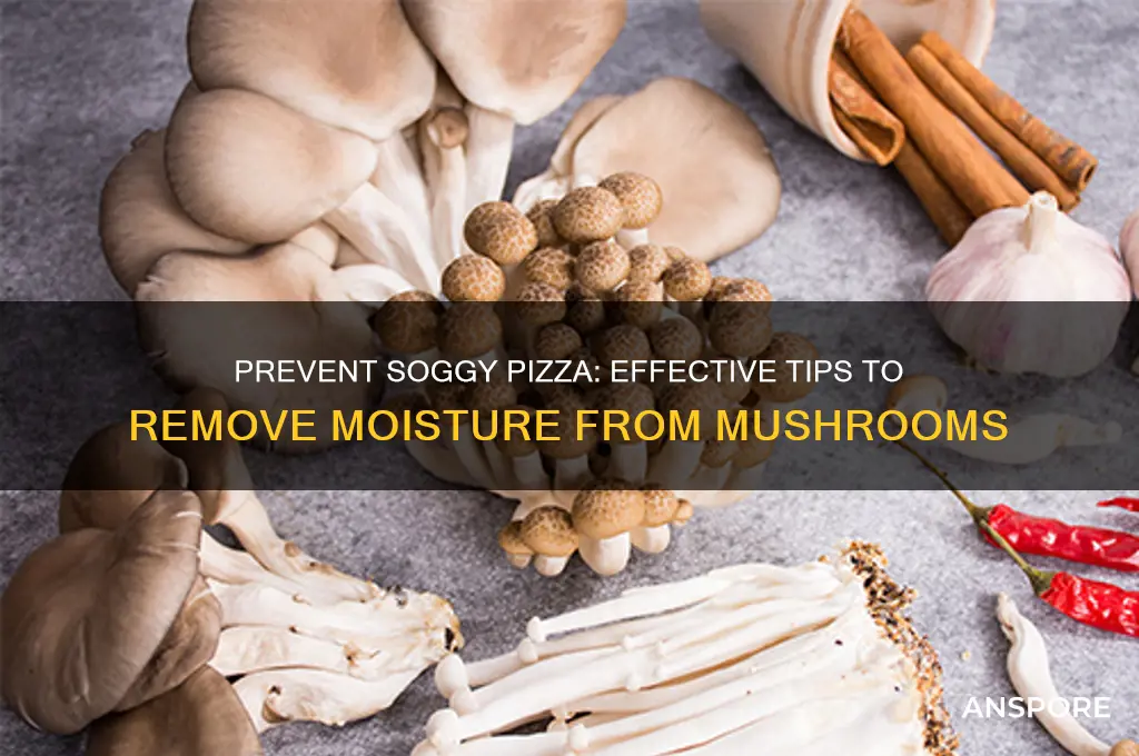 how to remove moisture from mushrooms from pizza