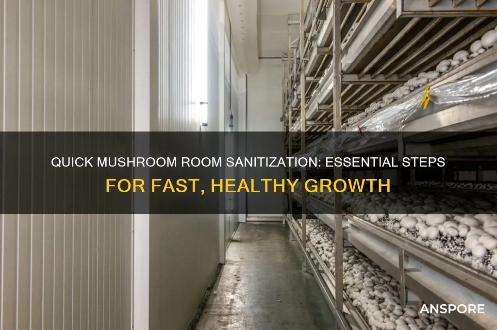 how to sanitize a room for growing mushrooms fast