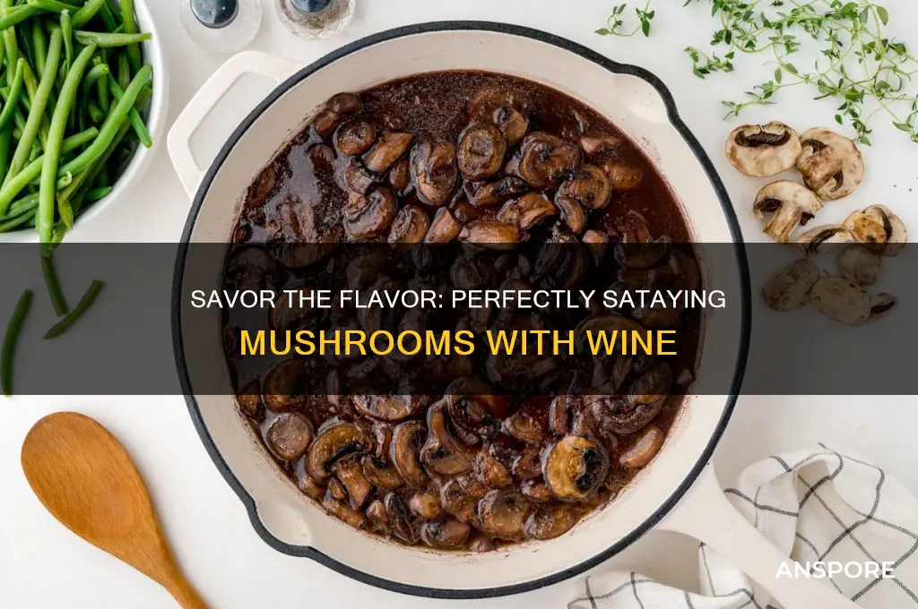 how to satay mushrooms with wine