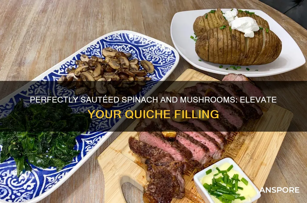 how to saute spinach and mushrooms for quiche