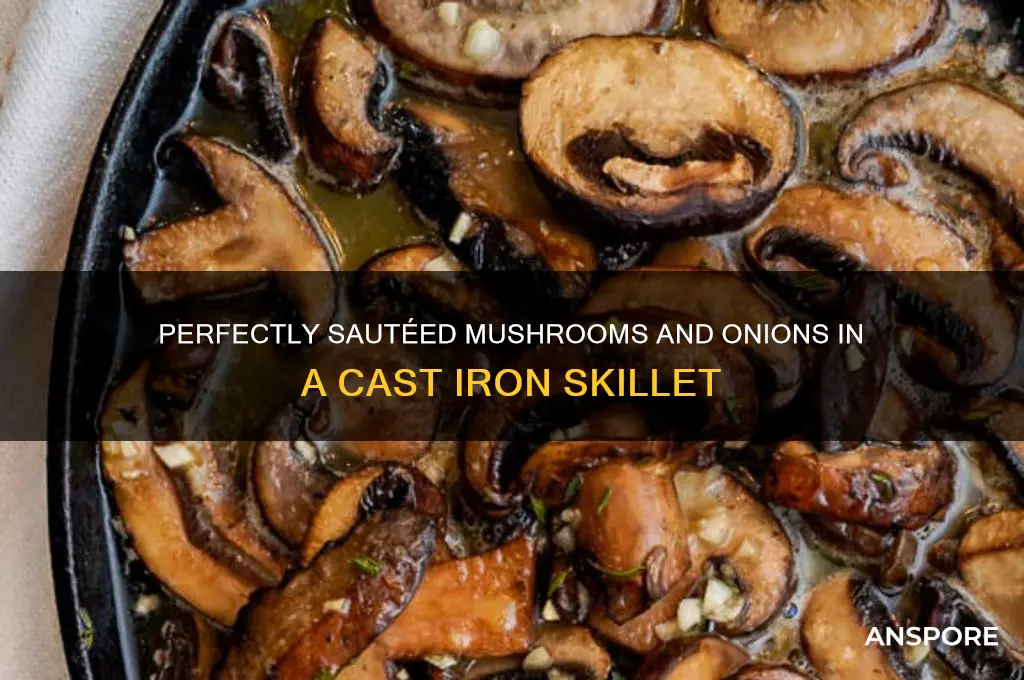 how to sauteed mushrooms and onions in cast iron skillet
