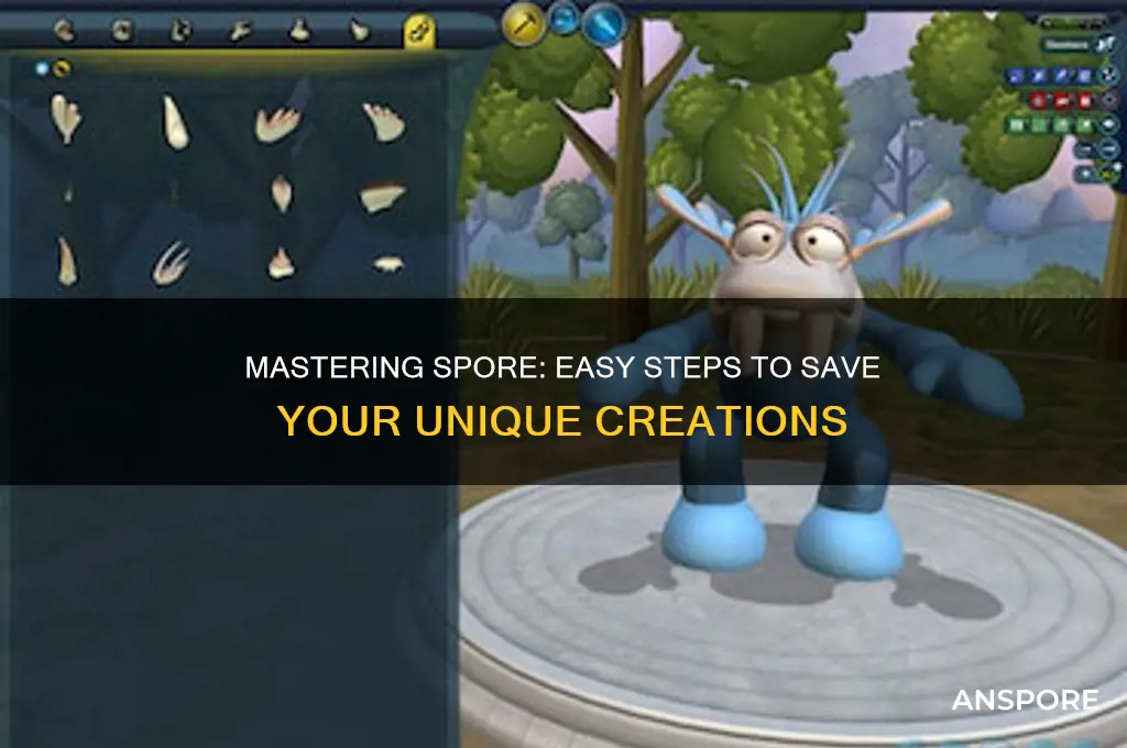 how to save creations on spore