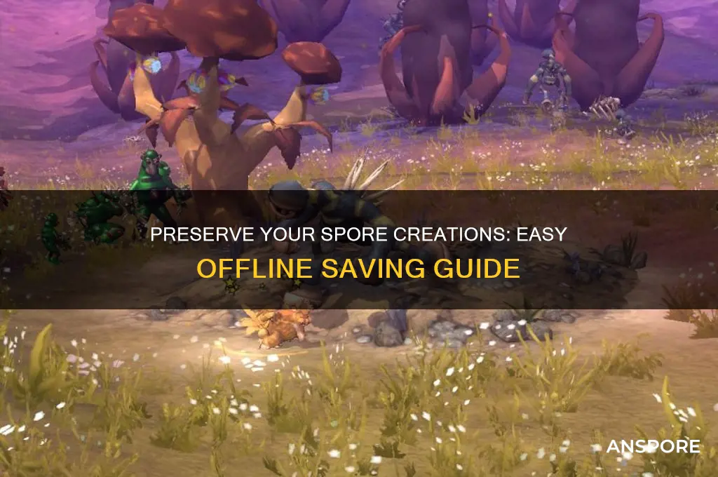 how to save your spore creationns offline
