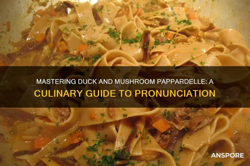 how to say duck and mushroom pappardelle