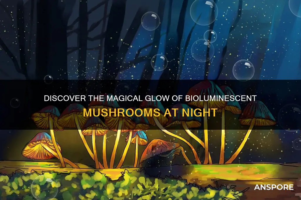 how to see bioluminescent mushrooms glow