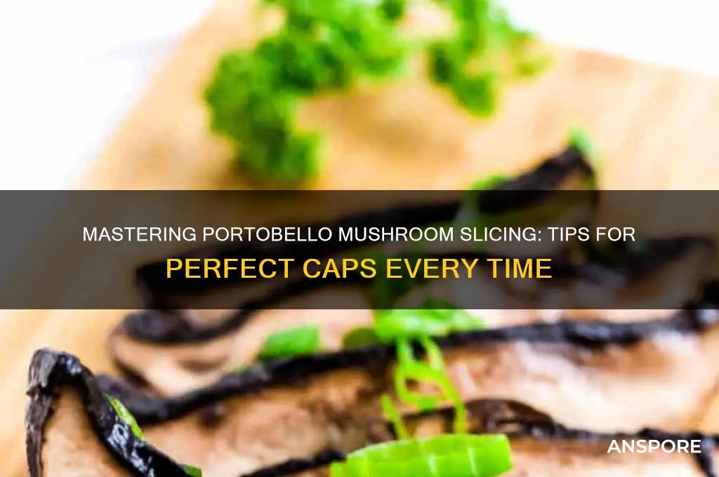 how to slice portobello mushroom caps