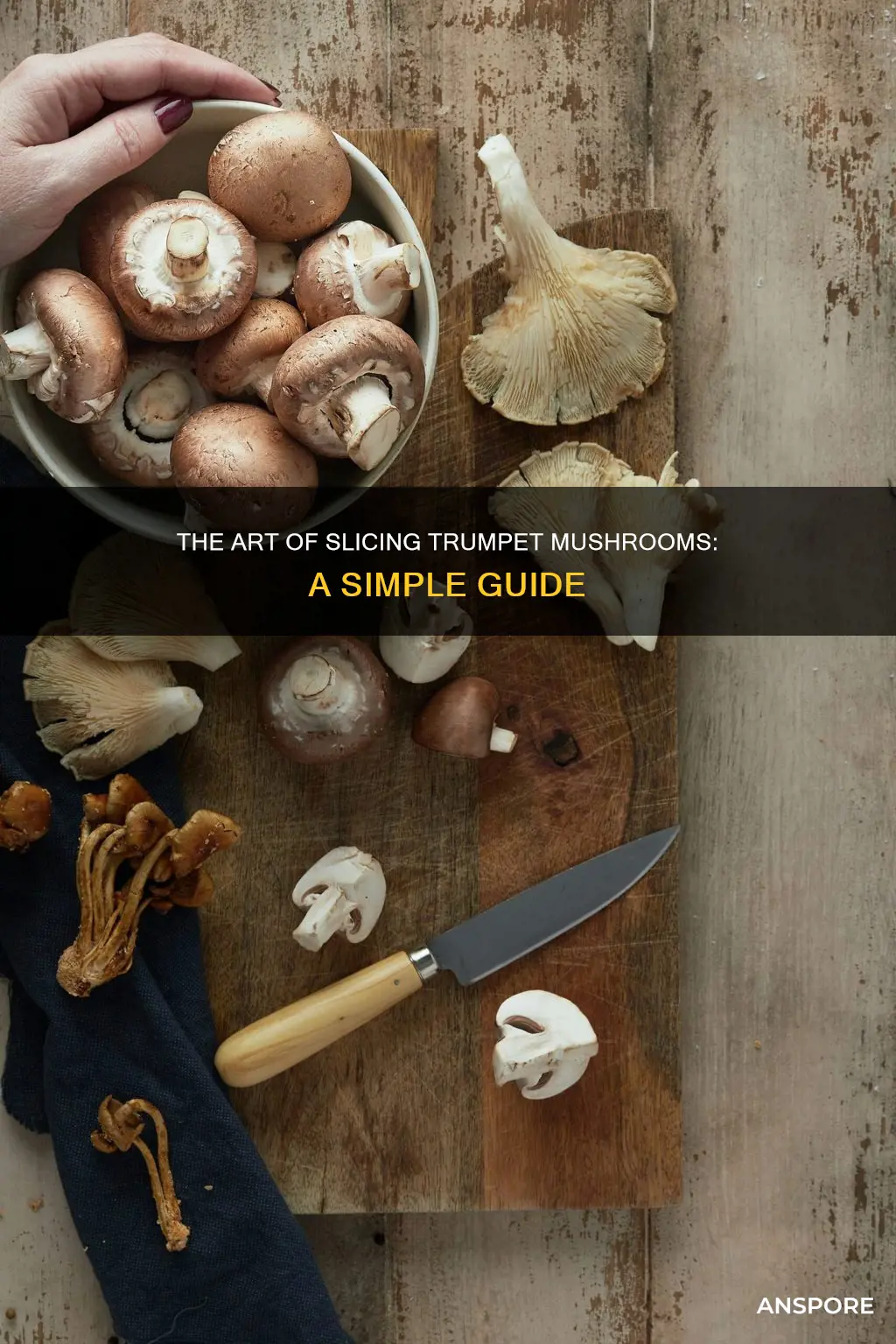 how to slice trumpet mushrooms