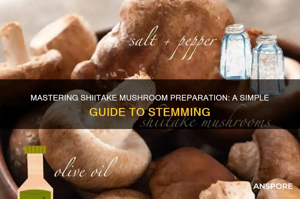 how to stem a shiitake mushroom