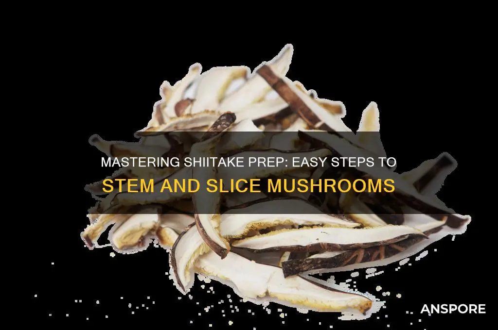 how to stem and slice shiitake mushrooms