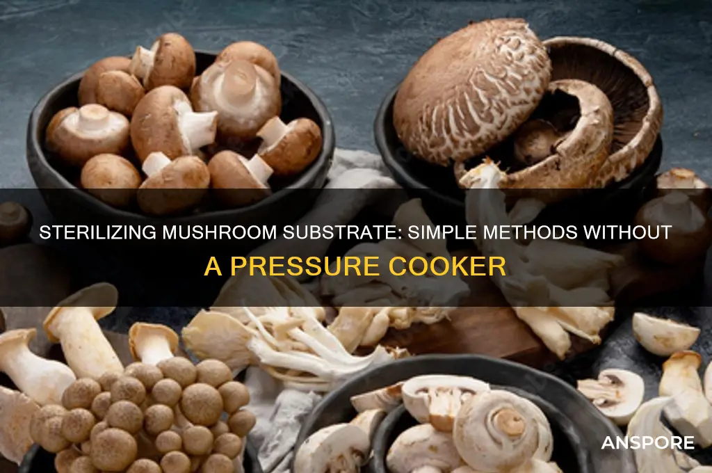 how to sterilize mushroom substrate without a pressure cooker