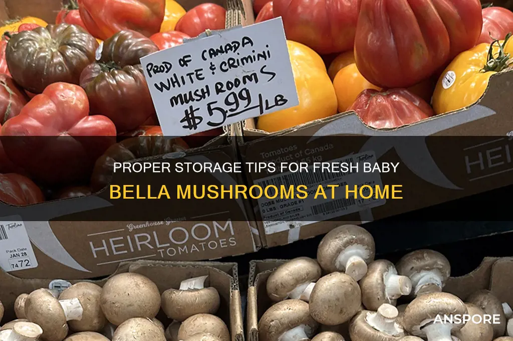 how to store baby bella mushrooms