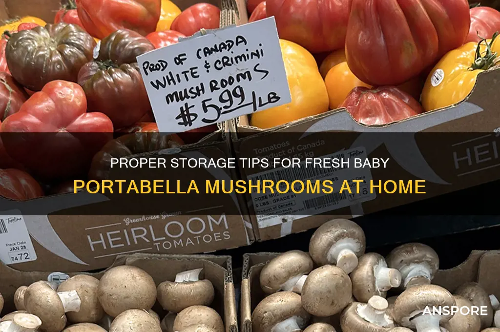 how to store baby portabella mushrooms