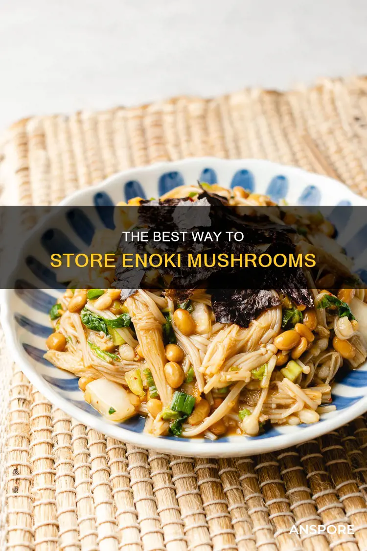 how to store enoki mushroom