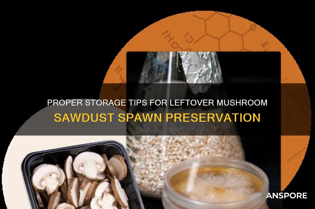 how to store leftover mushroom sawdust spawn