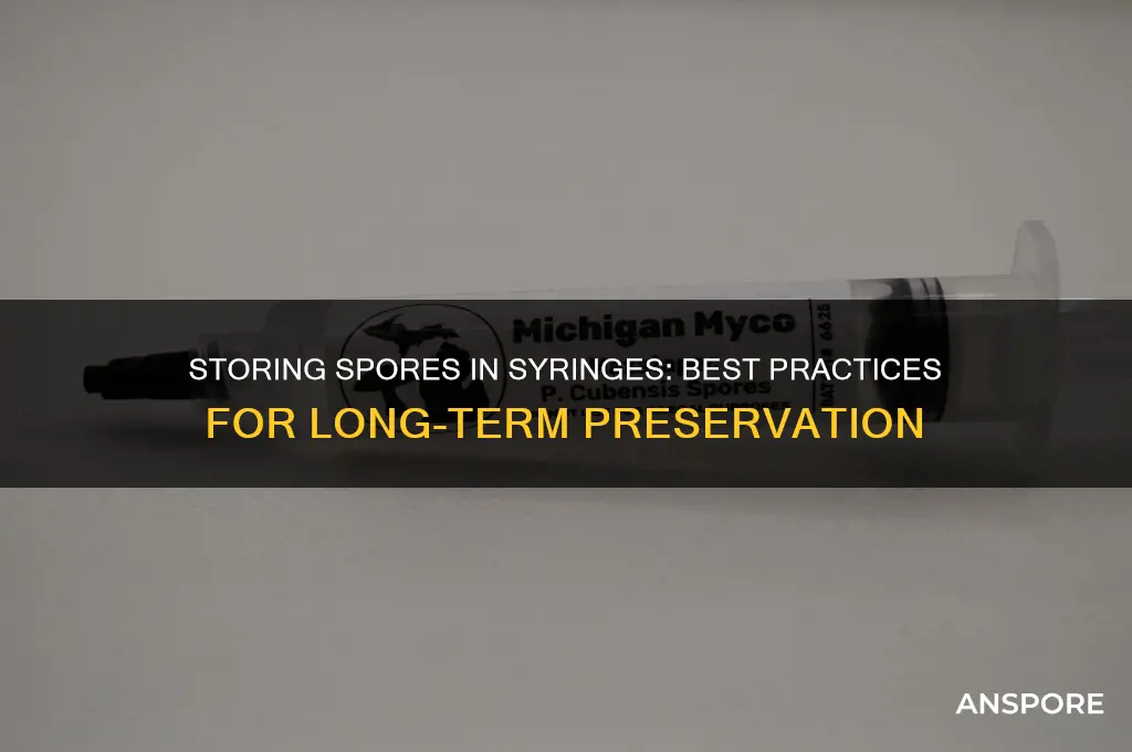 how to store leftover spores in syringes