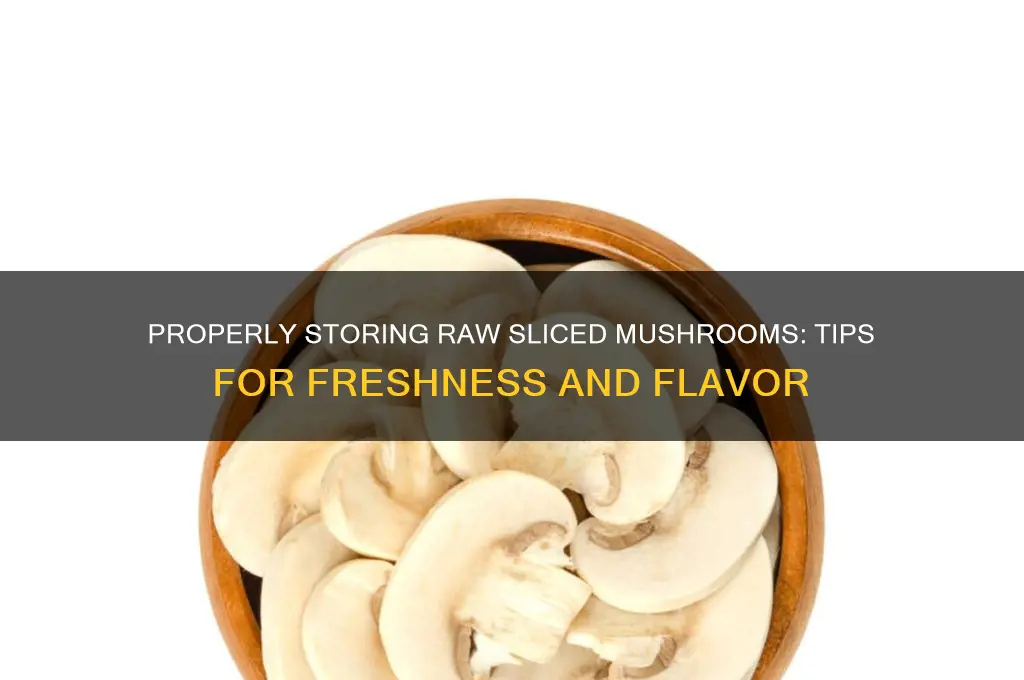 how to store raw sliced mushrooms