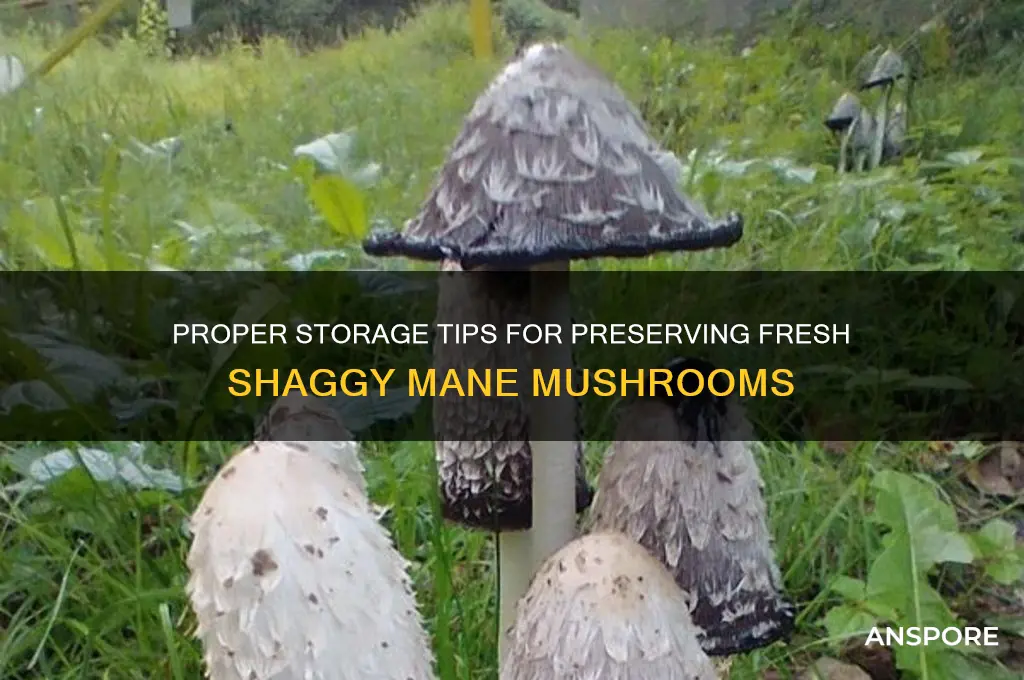 how to store shaggy mane mushrooms