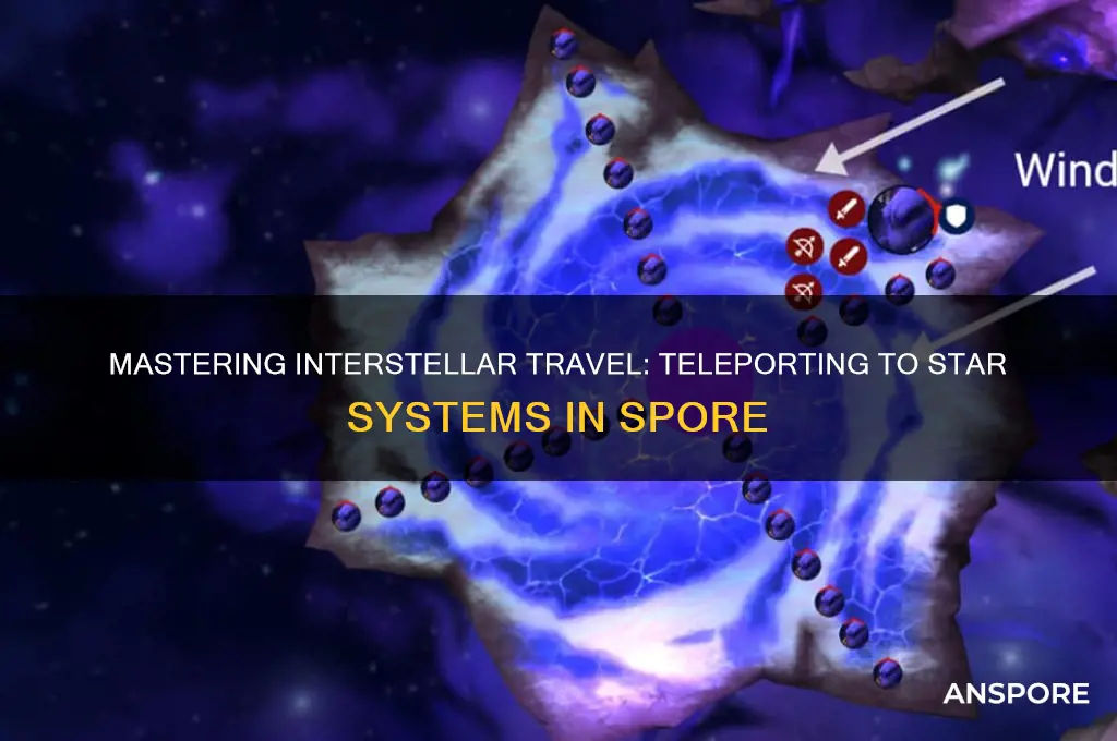 how to teleport to a star sistem in spore