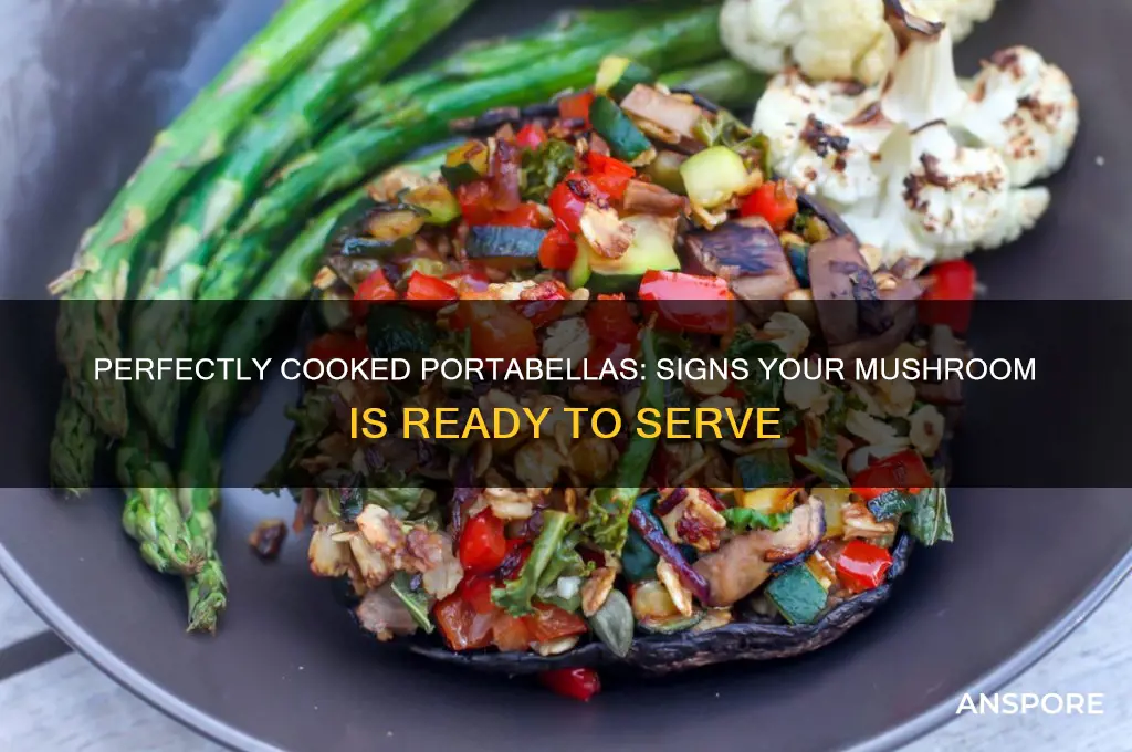 how to tell if a portabella mushroom is cooked