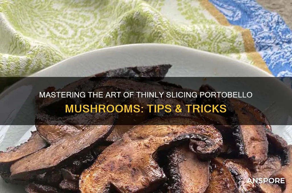 how to thinly slice portobello mushrooms