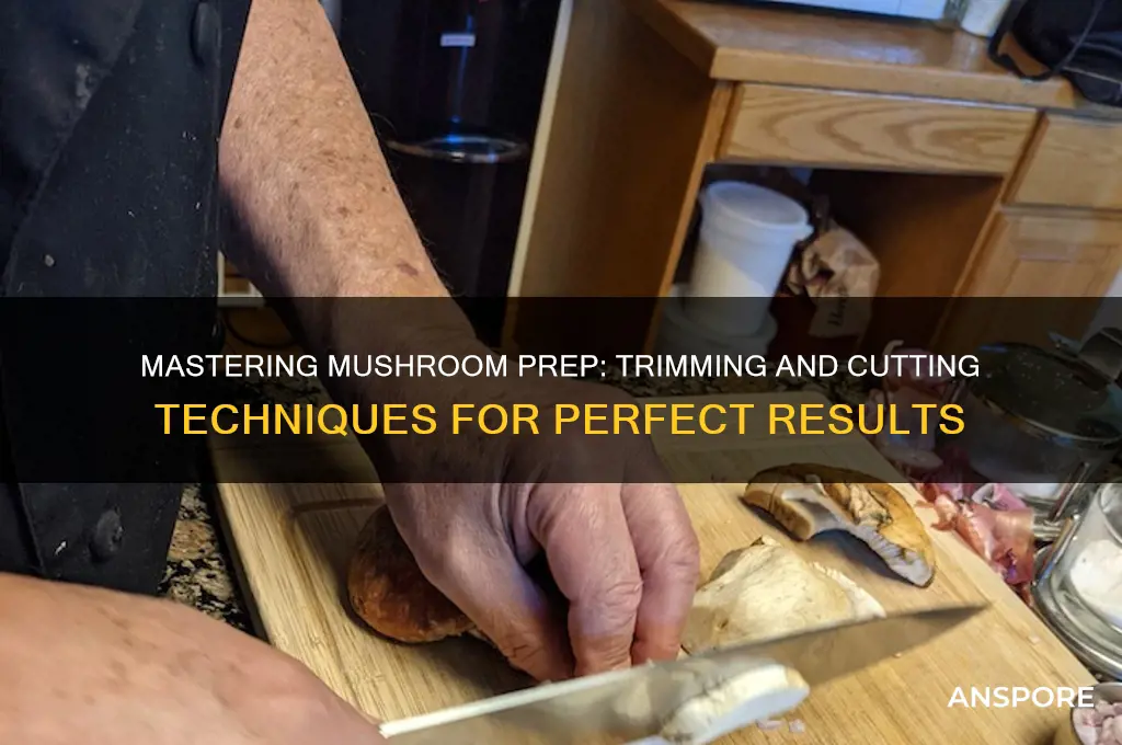 how to trim and cut mushrooms