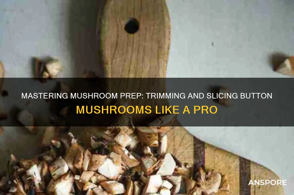how to trim and slice button mushrooms