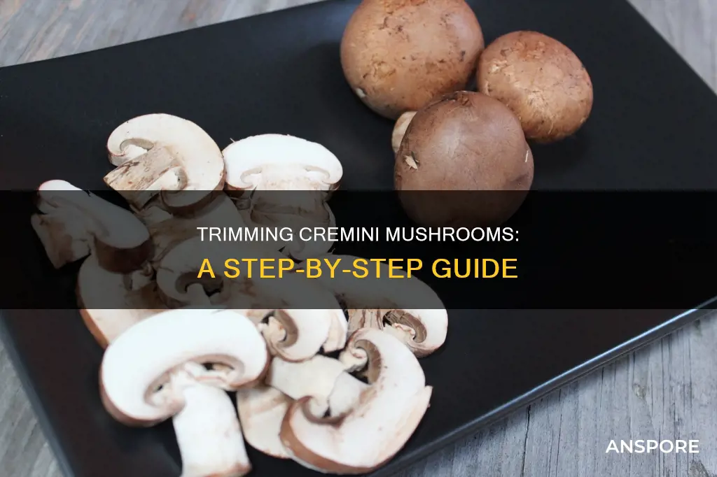 how to trim cremini mushrooms