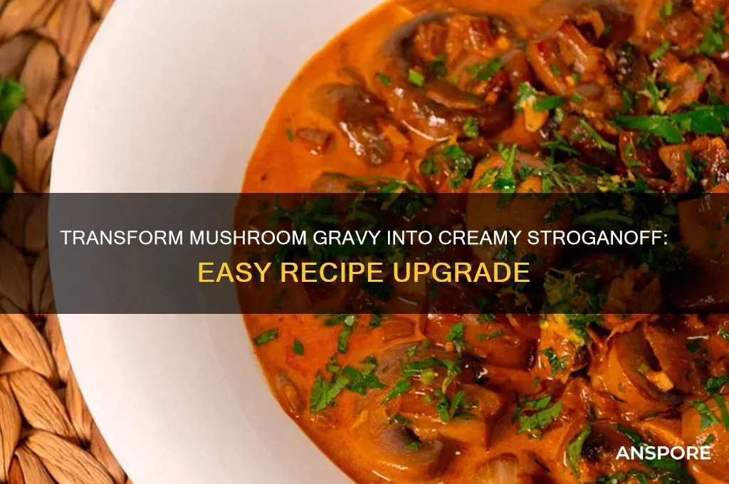 how to turn mushroom gravy into stroganoff