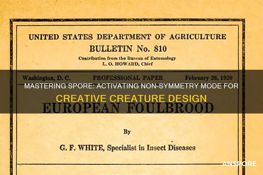 how to turn on non symmetry mode on in spore