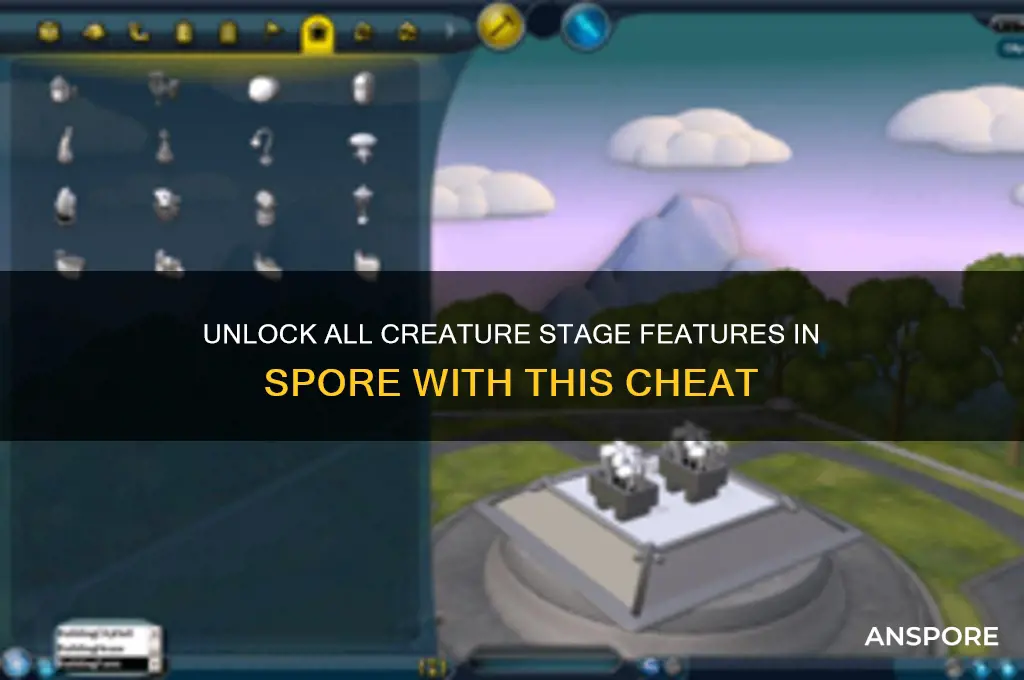 how to unlock all features in creature stage spore cheat