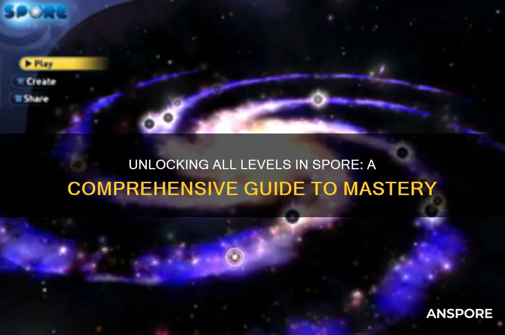 how to unlock all levels in spore