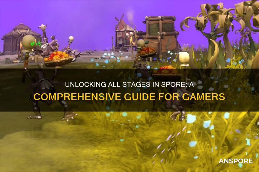 how to unlock all stages in spore