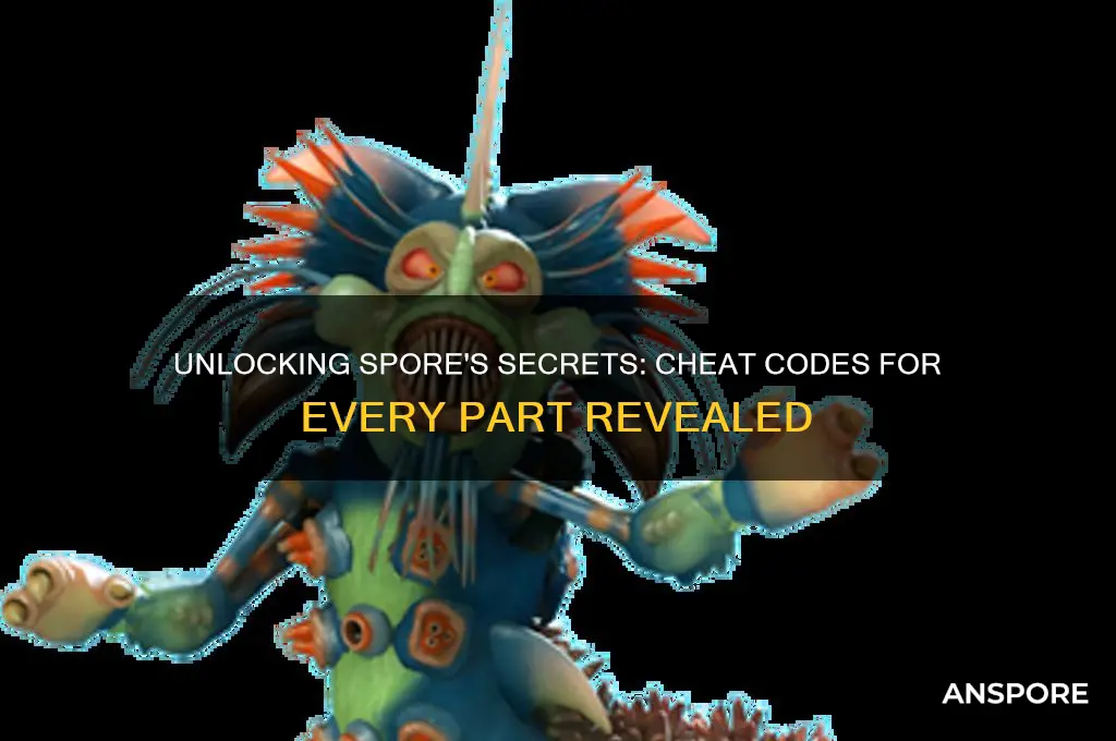 how to unlock every part in spore with cheat codes