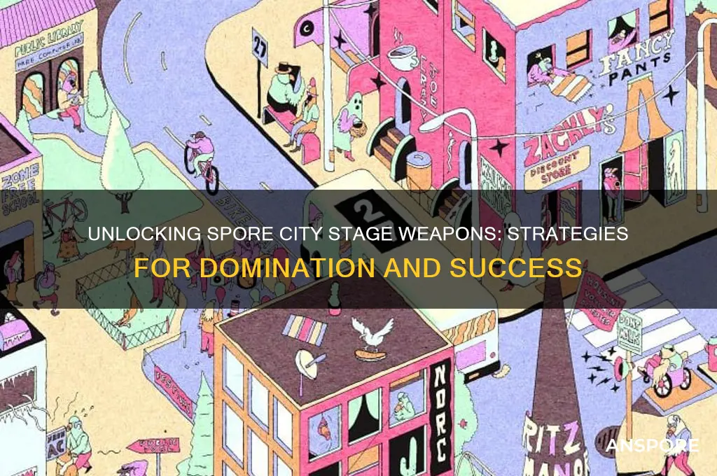 how to unlock weapons in spore city stage