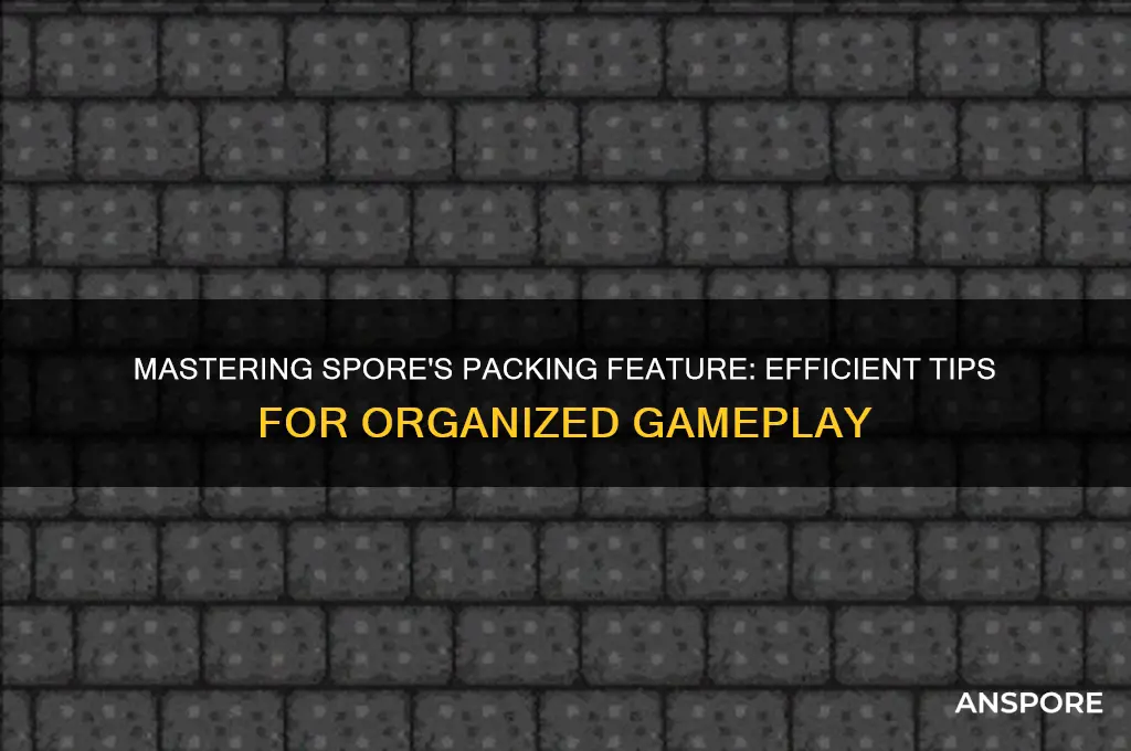 how to use packing feture in spore