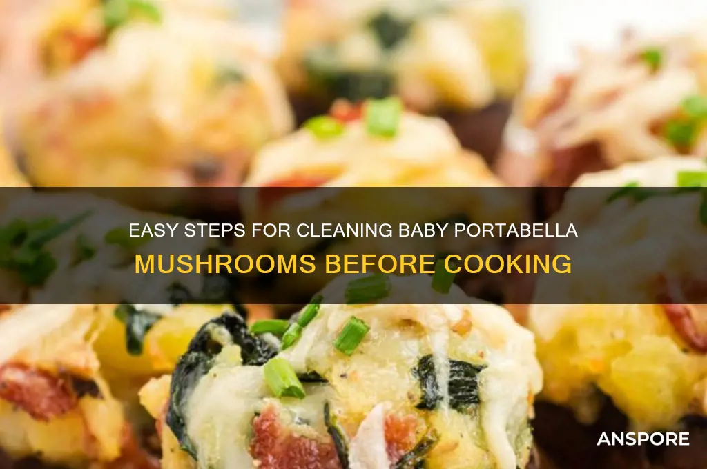 how to wash baby portabella mushrooms