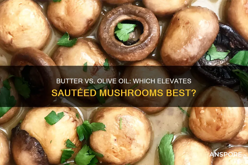 is butter or olive oil better for sauteed mushrooms
