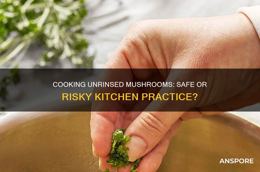 is it ok to cook unrinsed mushrooms
