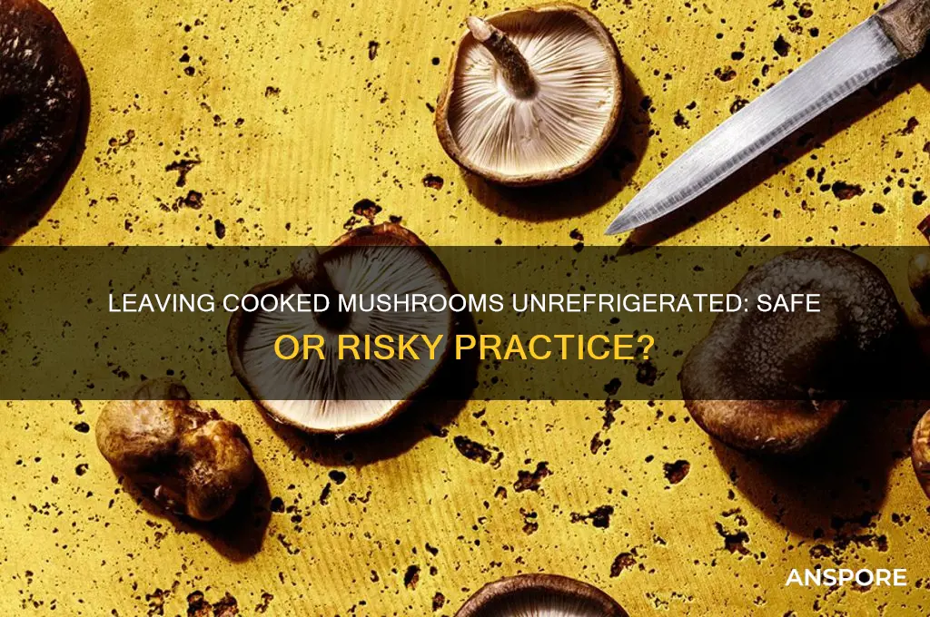 is it okay to leave cooked mushrooms out unrefridgerated