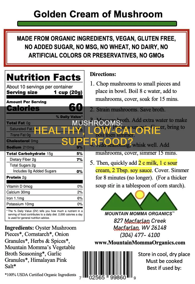 is mushroom low calorie