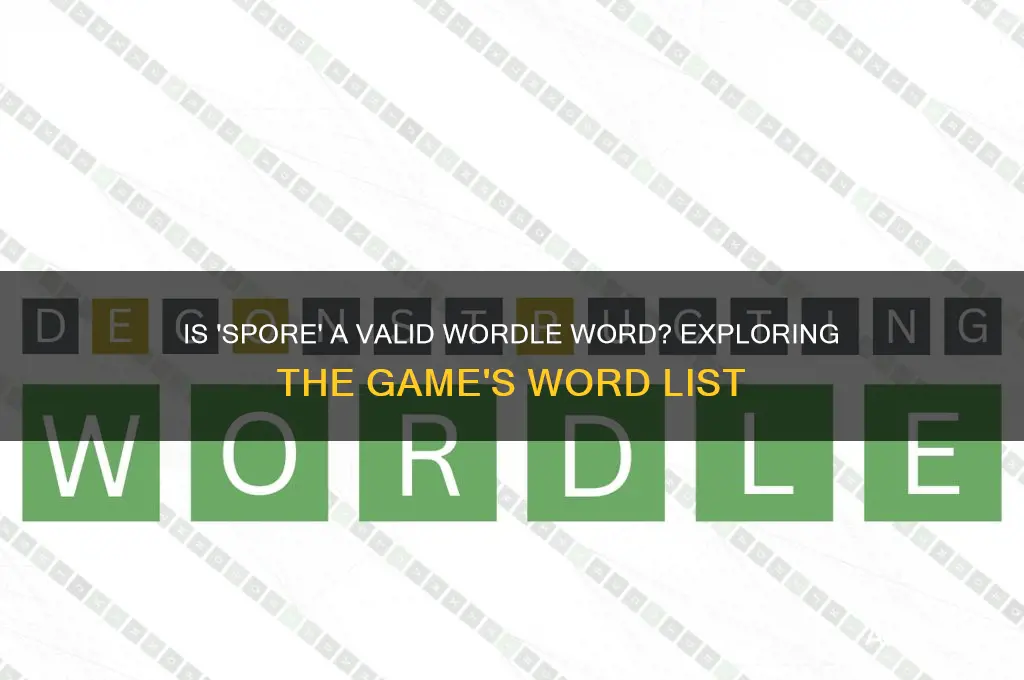 is spore a valid wordle word