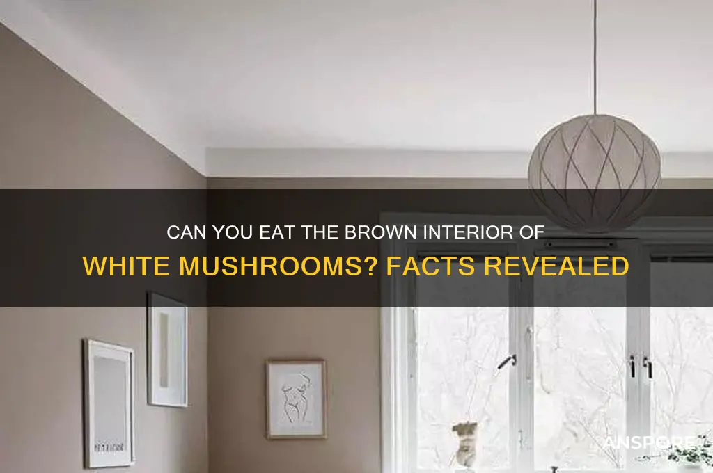 is the inside brown part of a white mushroom edible