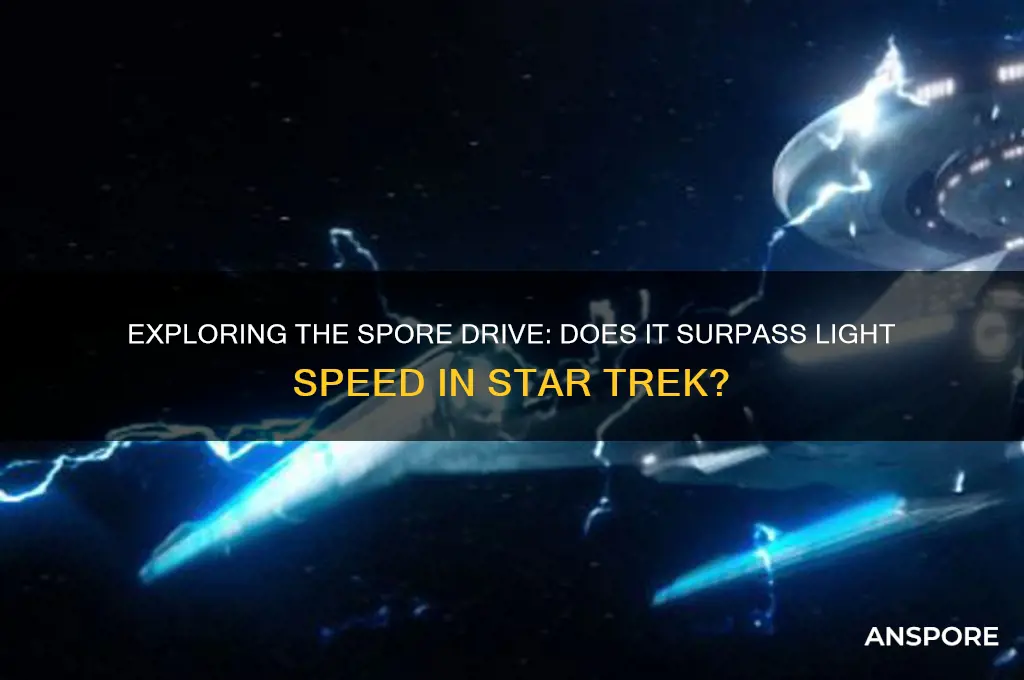is the spore drive faster than light