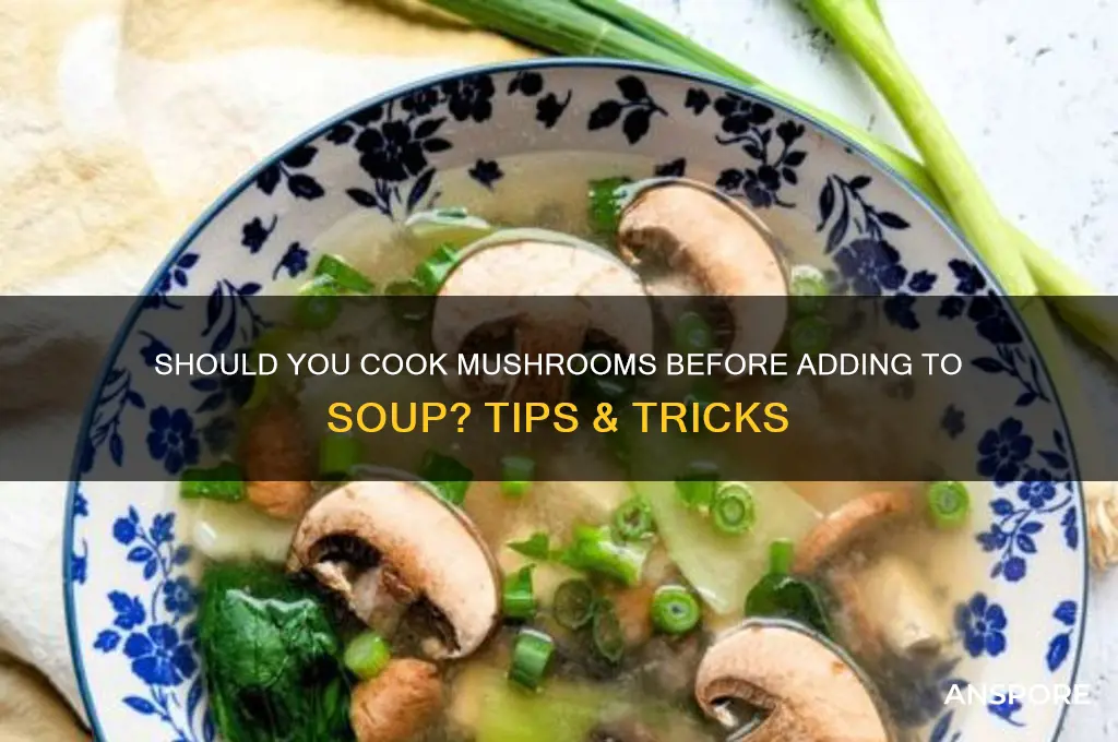 should i cook mushrooms before adding to soup