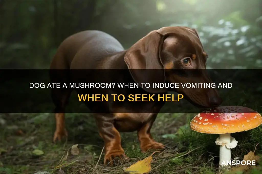 should i induce vomiting if my dog ate a mushroom