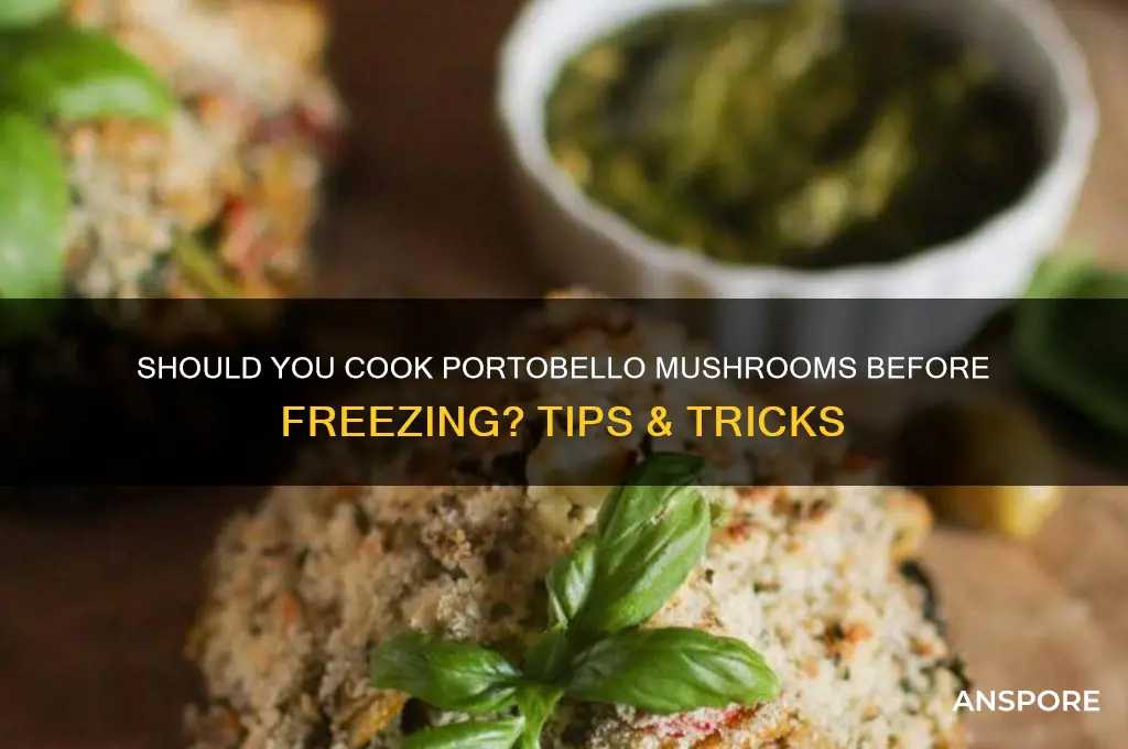 should portabello mushrooms be cooked before freezing