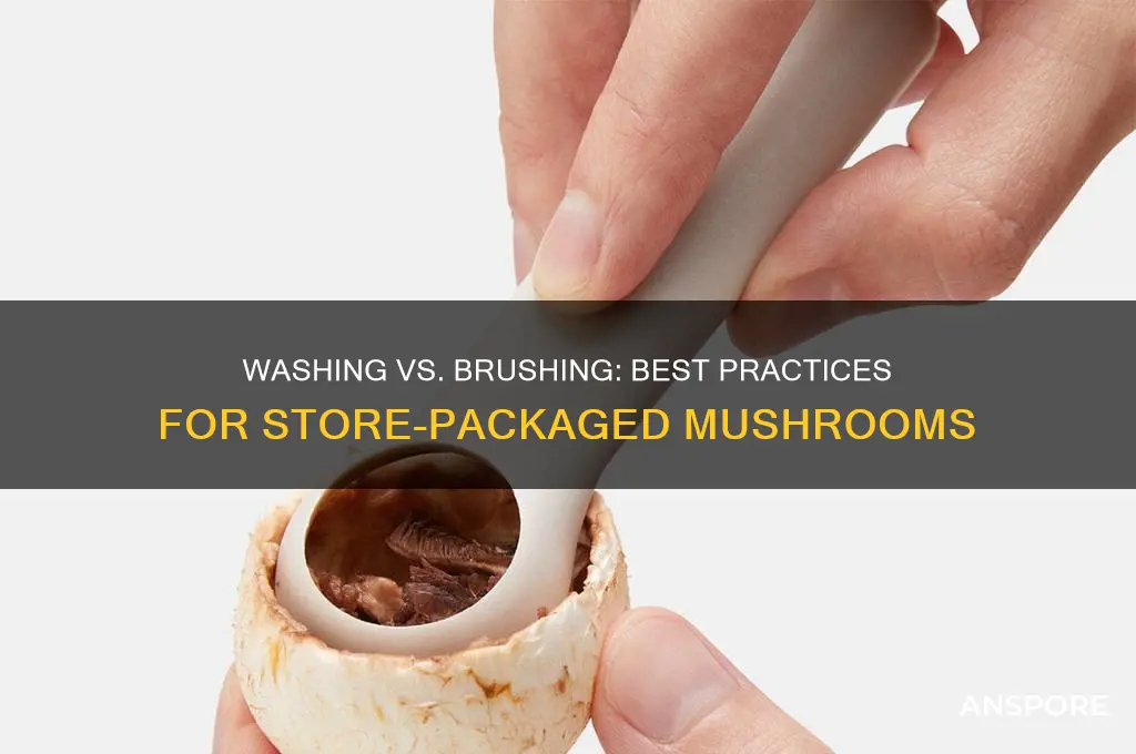 should store packaged mushrooms be washed or brushed